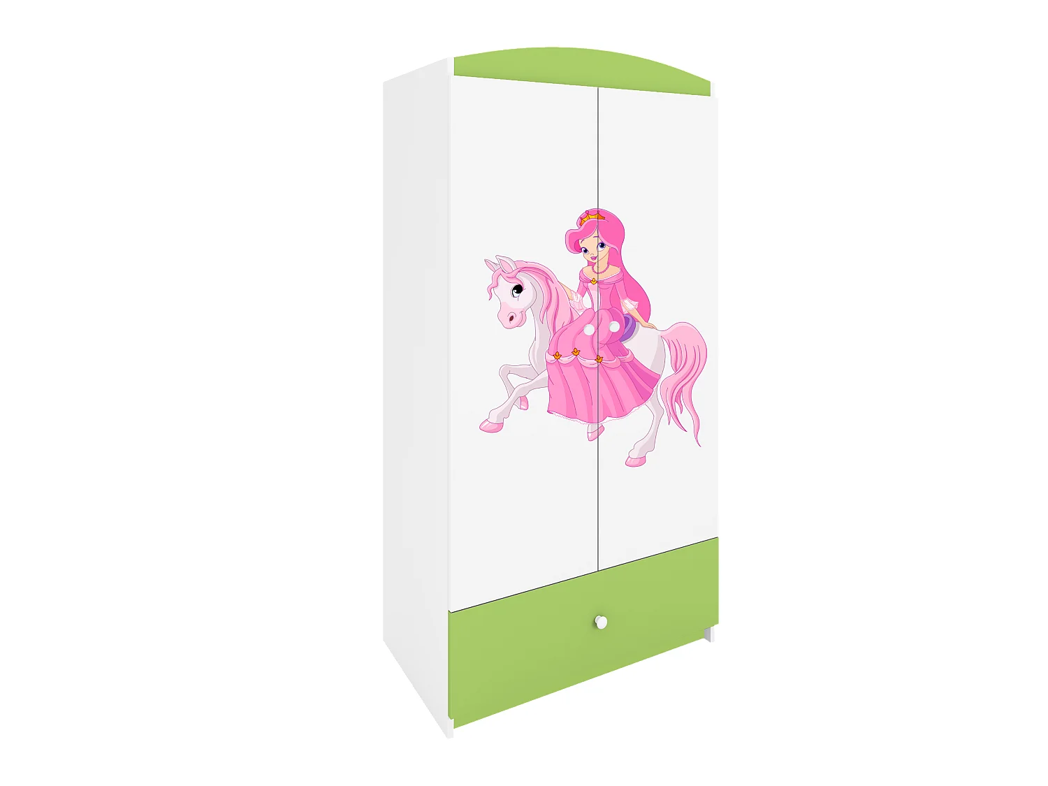 Kinderkleiderschrank Babydreams Drehtürenschrank Kleiderschrank Prinzessin II Grün