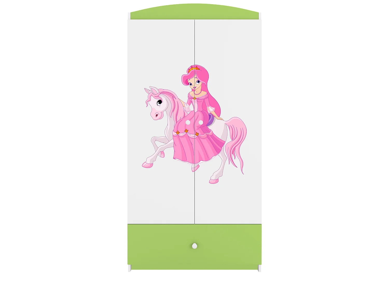 Kinderkleiderschrank Babydreams Drehtürenschrank Kleiderschrank Prinzessin II Grün