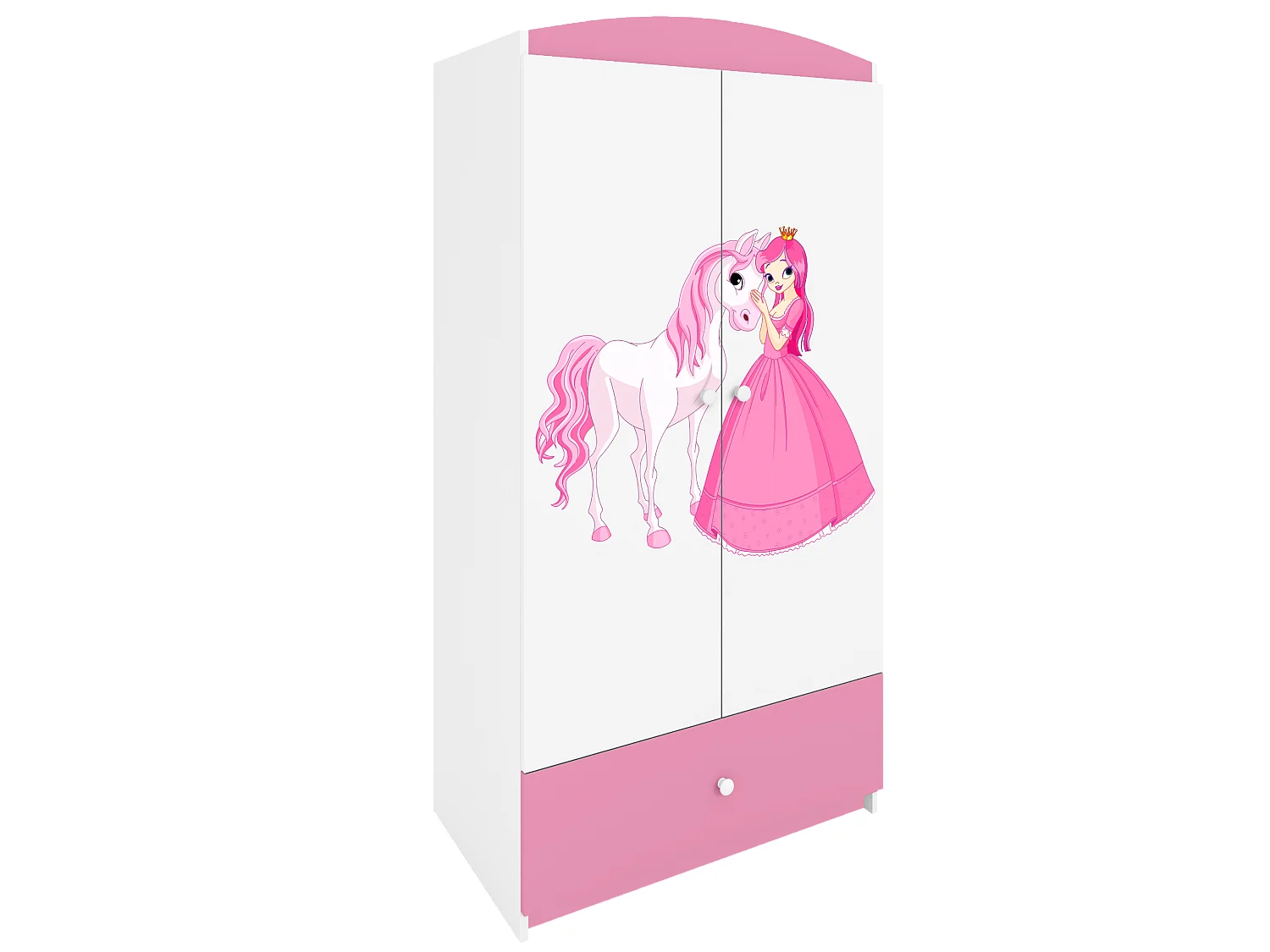 Kinderkleiderschrank Babydreams Drehtürenschrank Kleiderschrank Prinzessin I Hellrosa