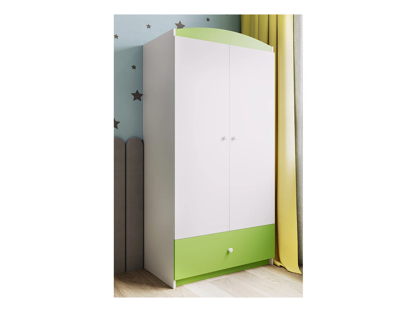 Kinderkleiderschrank Babydreams Drehtürenschrank Kleiderschrank Basic Grün