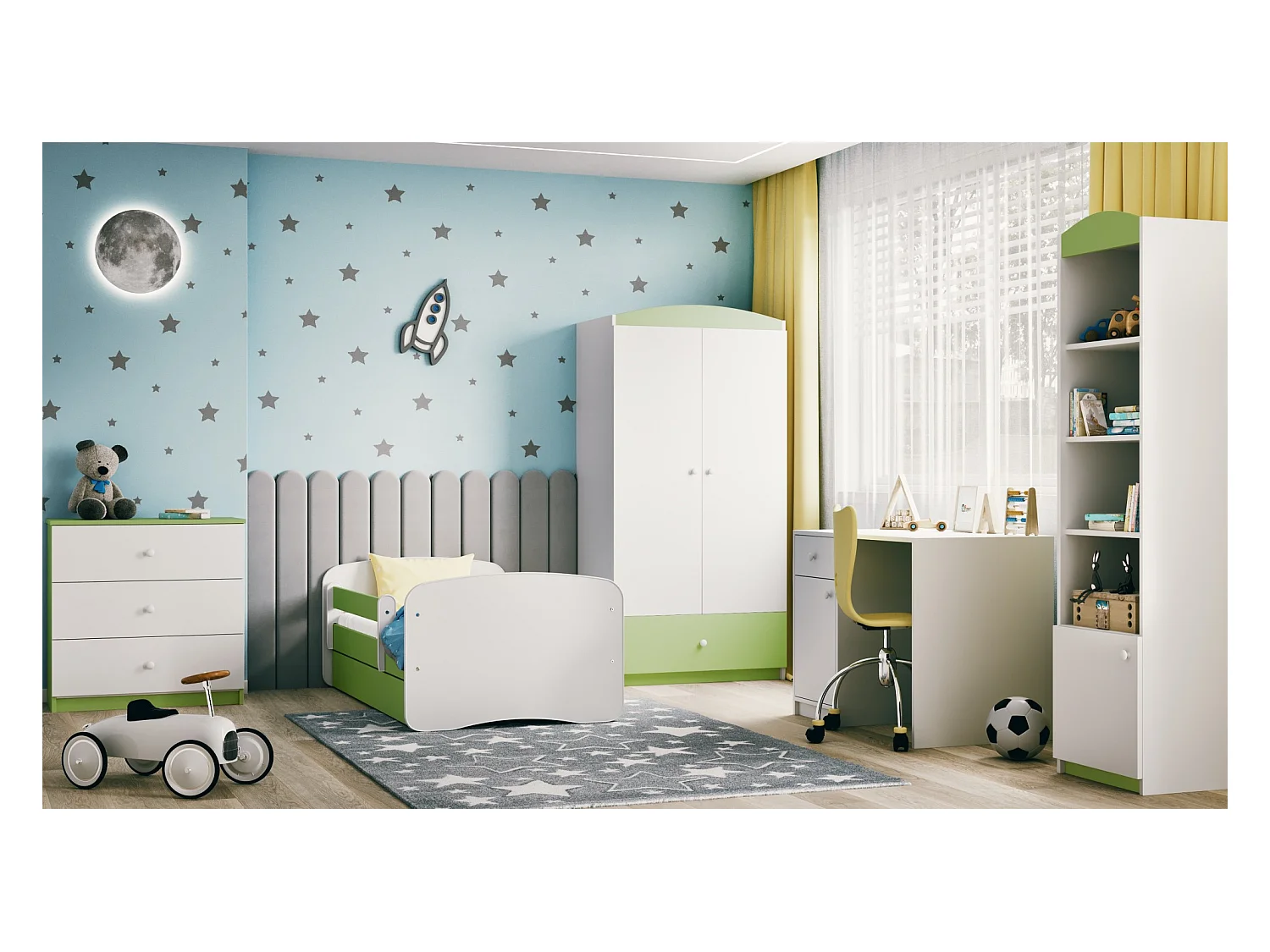 Kinderkleiderschrank Babydreams Drehtürenschrank Kleiderschrank Basic Grün