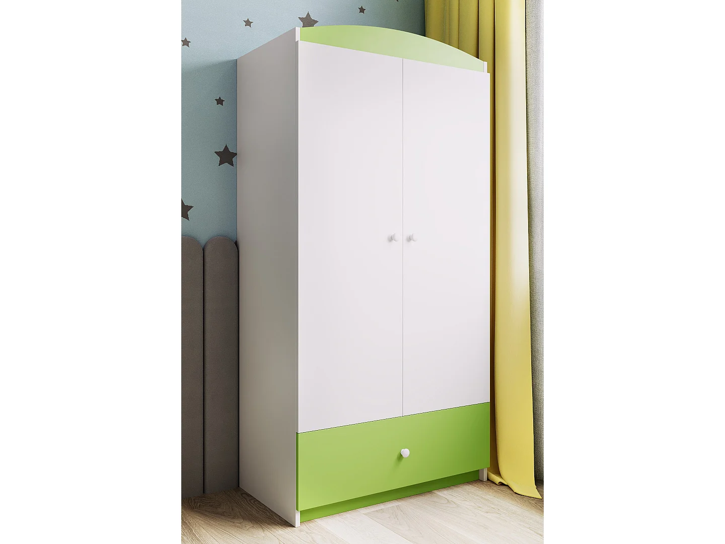 Kinderkleiderschrank Babydreams Drehtürenschrank Kleiderschrank Basic Grün