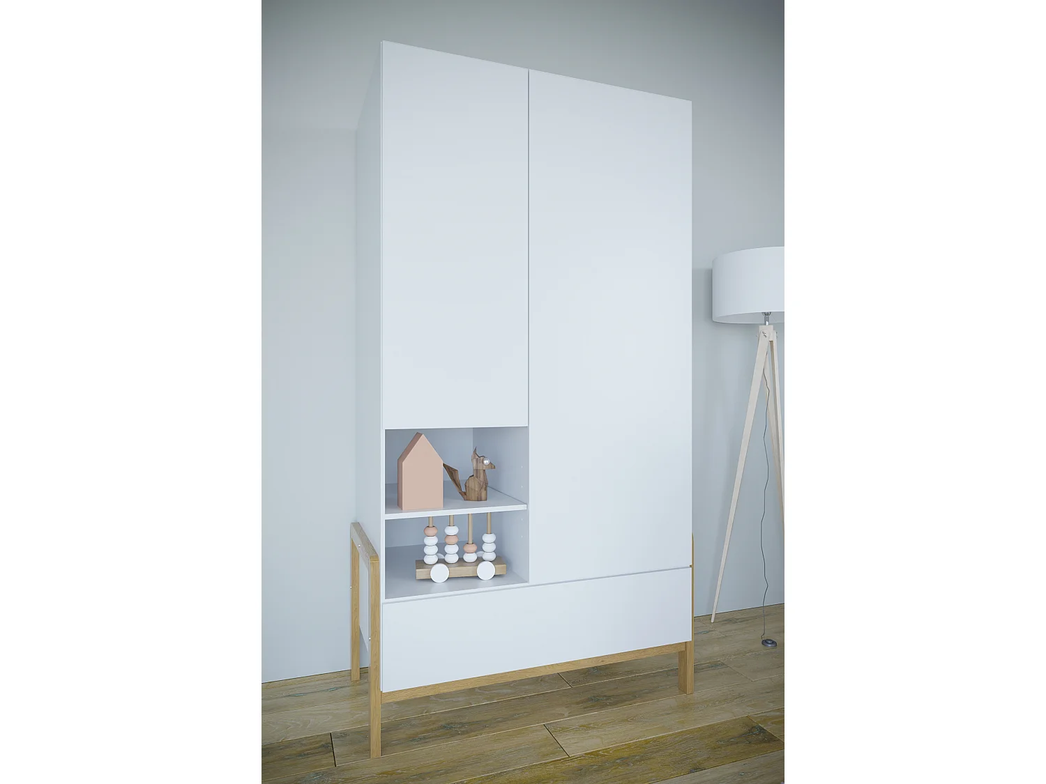 Kinderkleiderschrank Victor Drehtürenschrank Kleiderschrank