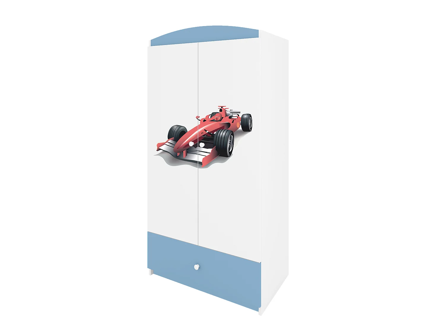 Kinderkleiderschrank Babydreams Drehtürenschrank Kleiderschrank Formel 1 Blau