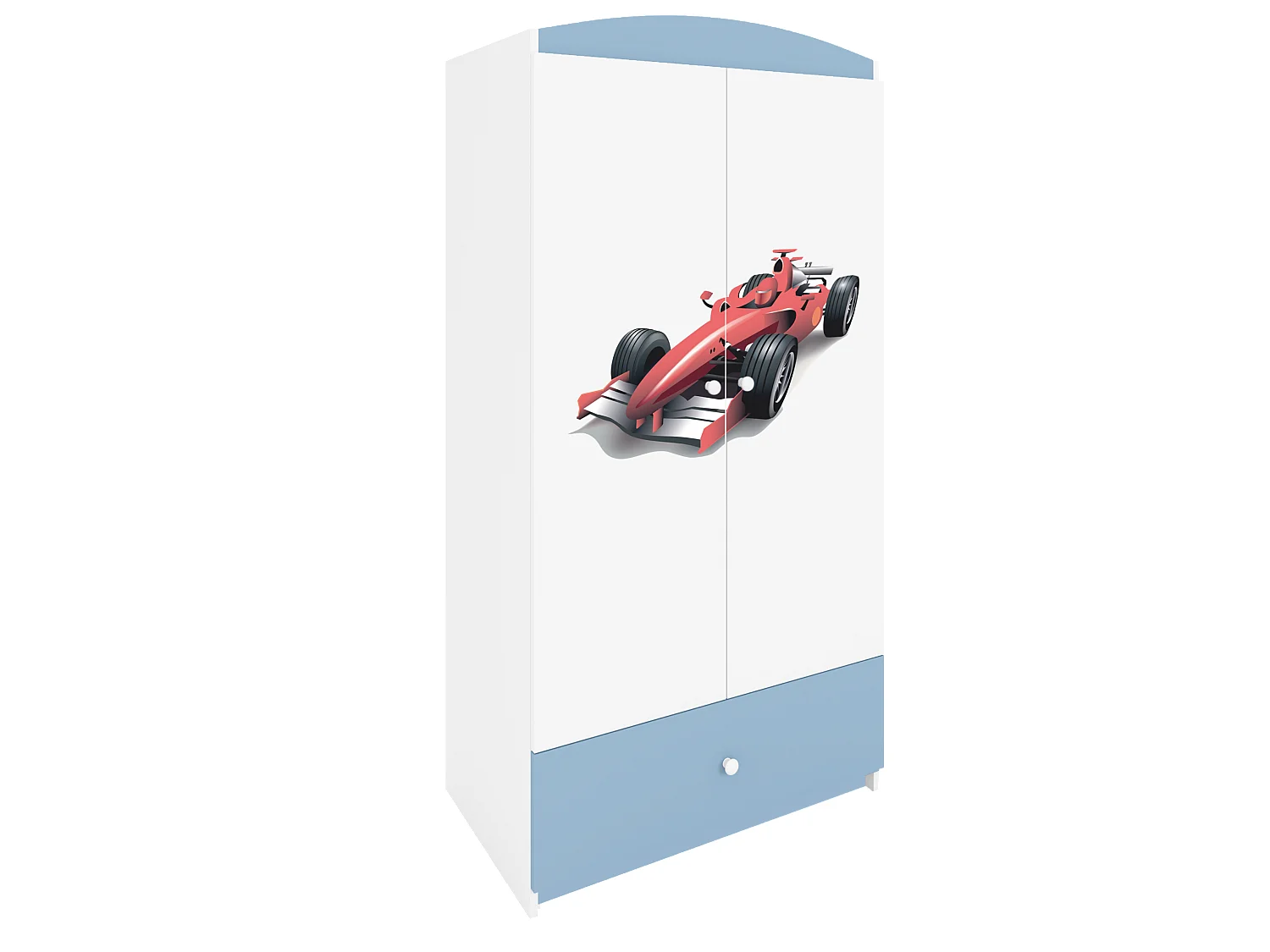 Kinderkleiderschrank Babydreams Drehtürenschrank Kleiderschrank Formel 1 Blau