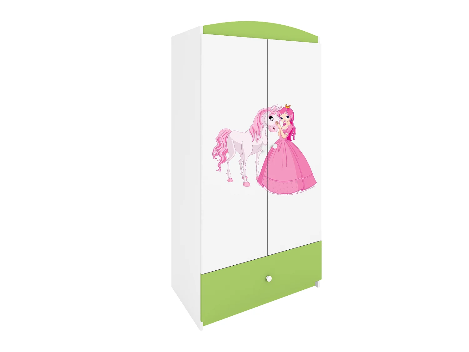 Kinderkleiderschrank Babydreams Drehtürenschrank Kleiderschrank Prinzessin I Grün