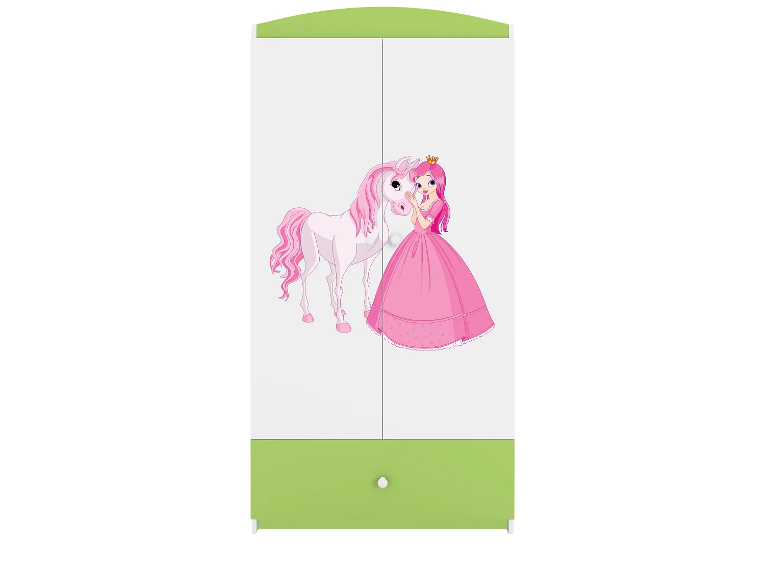 Kinderkleiderschrank Babydreams Drehtürenschrank Kleiderschrank Prinzessin I Grün