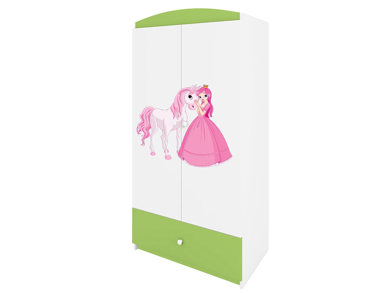 Kinderkleiderschrank Babydreams Drehtürenschrank Kleiderschrank Prinzessin I Grün