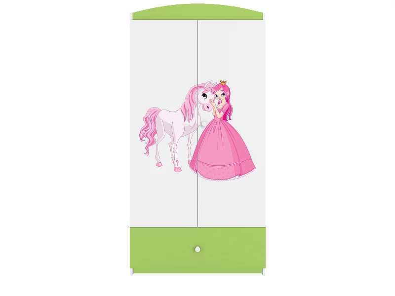 Kinderkleiderschrank Babydreams Drehtürenschrank Kleiderschrank Prinzessin I Grün