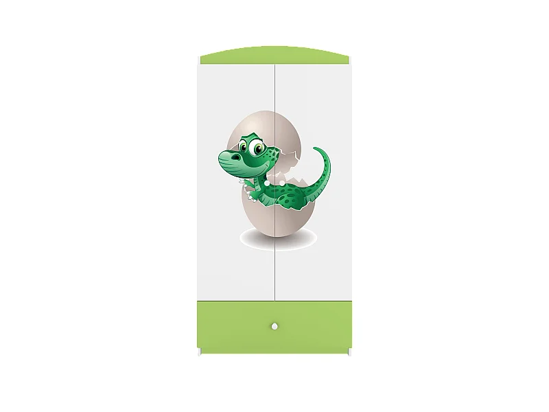 Kinderkleiderschrank Babydreams Drehtürenschrank Kleiderschrank Kleiner Dino Grün
