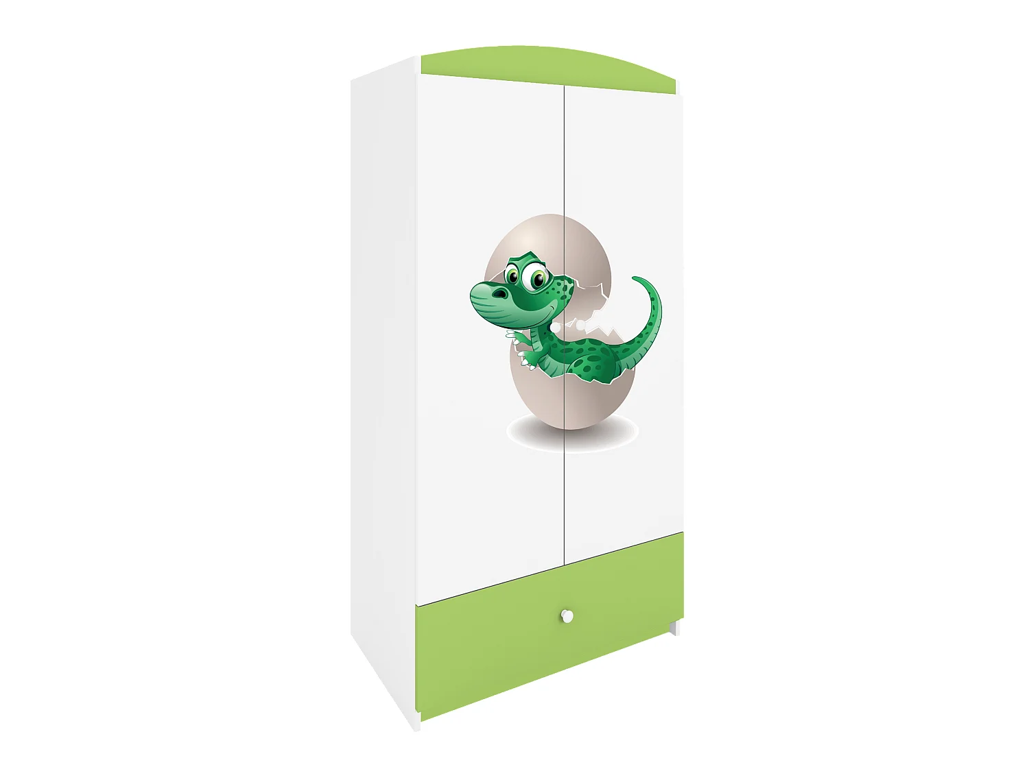 Kinderkleiderschrank Babydreams Drehtürenschrank Kleiderschrank Kleiner Dino Grün