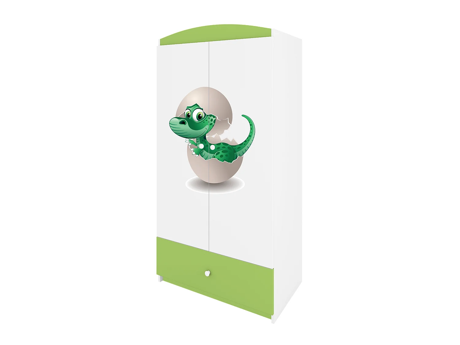 Kinderkleiderschrank Babydreams Drehtürenschrank Kleiderschrank Kleiner Dino Grün