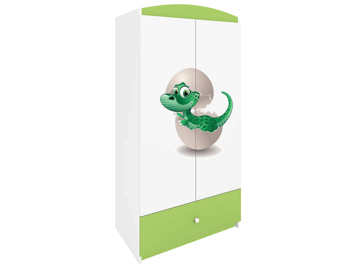 Kinderkleiderschrank Babydreams Drehtürenschrank Kleiderschrank Kleiner Dino Grün