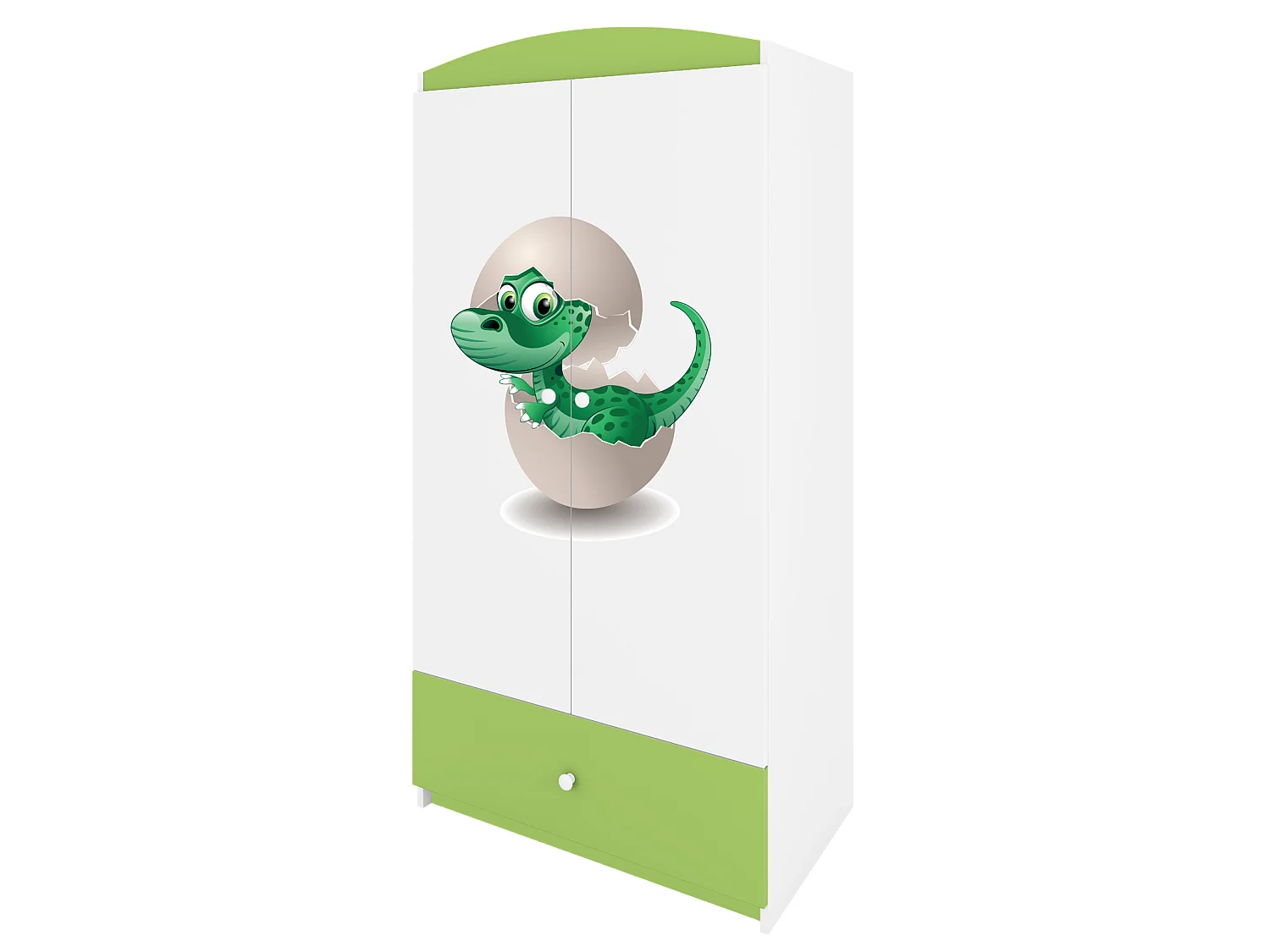 Kinderkleiderschrank Babydreams Drehtürenschrank Kleiderschrank Kleiner Dino Grün