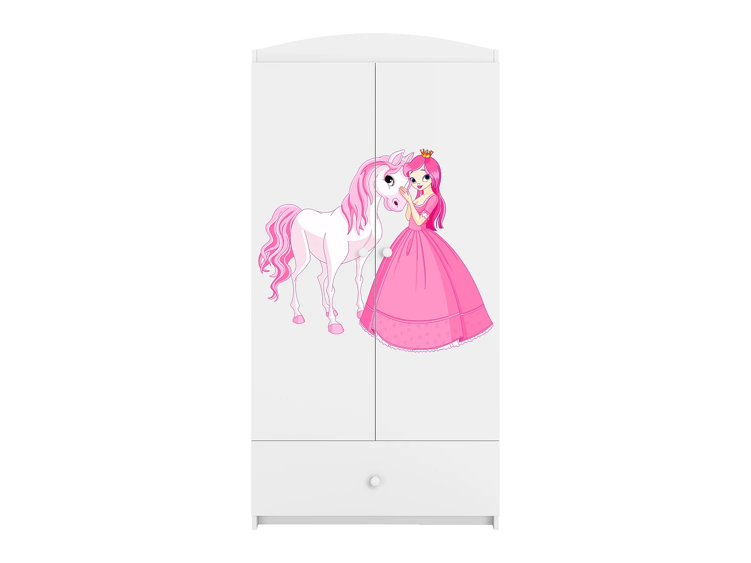 Kinderkleiderschrank Babydreams Drehtürenschrank Kleiderschrank Prinzessin I Weiß
