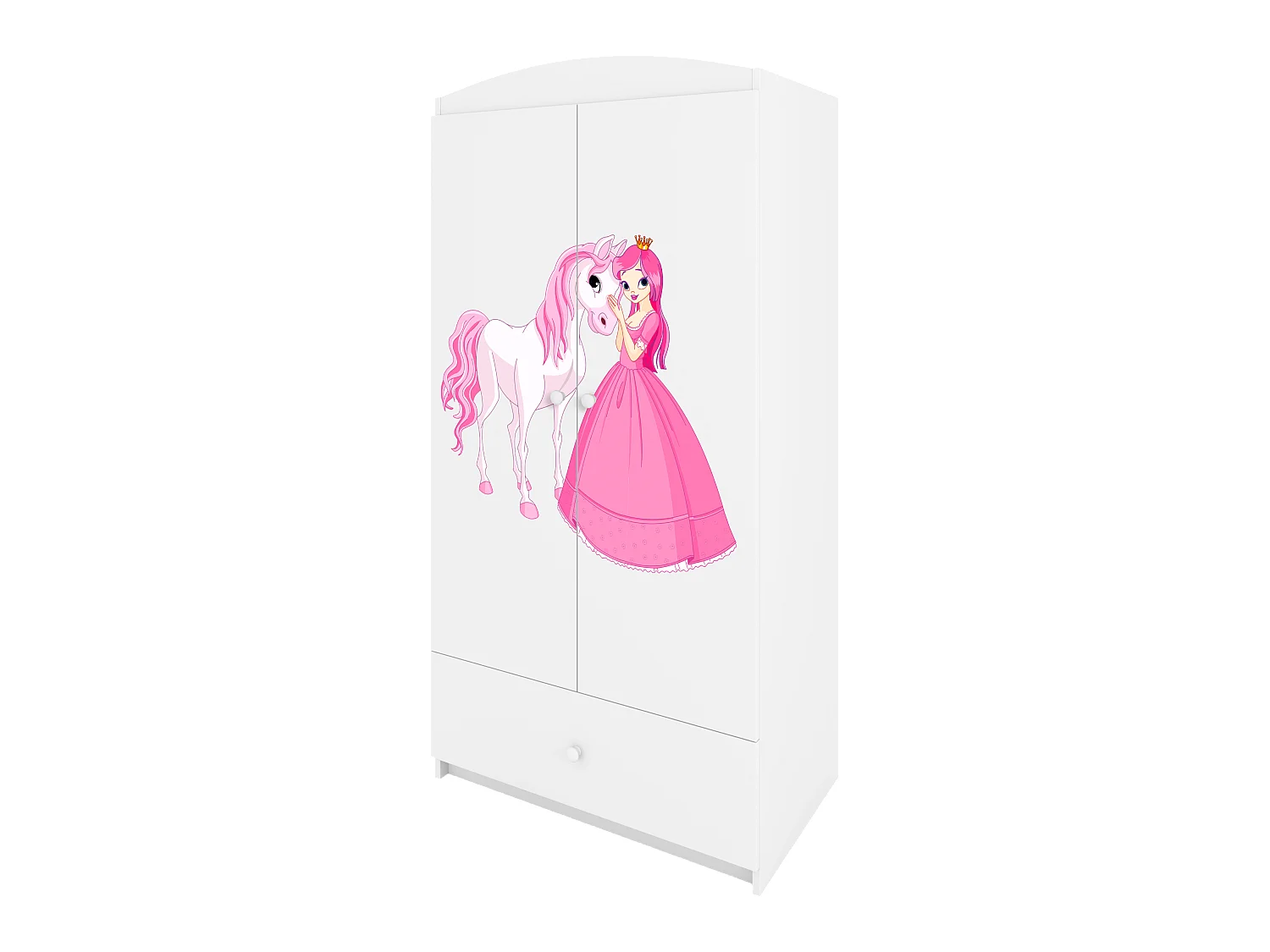 Kinderkleiderschrank Babydreams Drehtürenschrank Kleiderschrank Prinzessin I Weiß