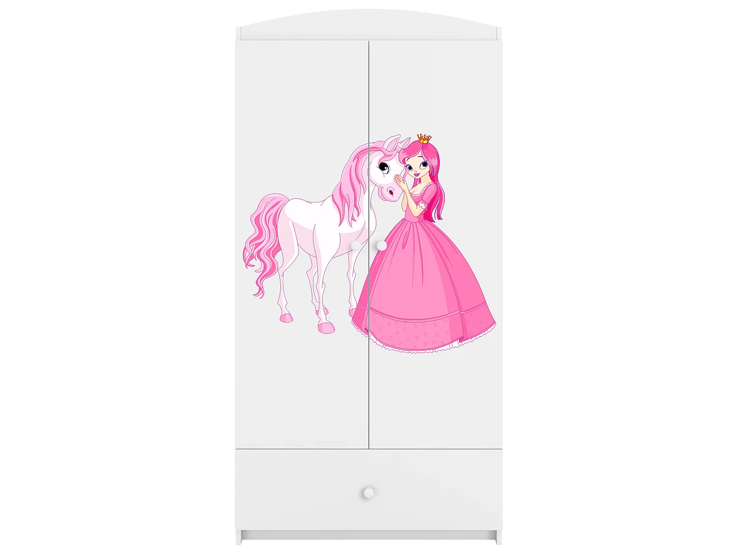 Kinderkleiderschrank Babydreams Drehtürenschrank Kleiderschrank Prinzessin I Weiß