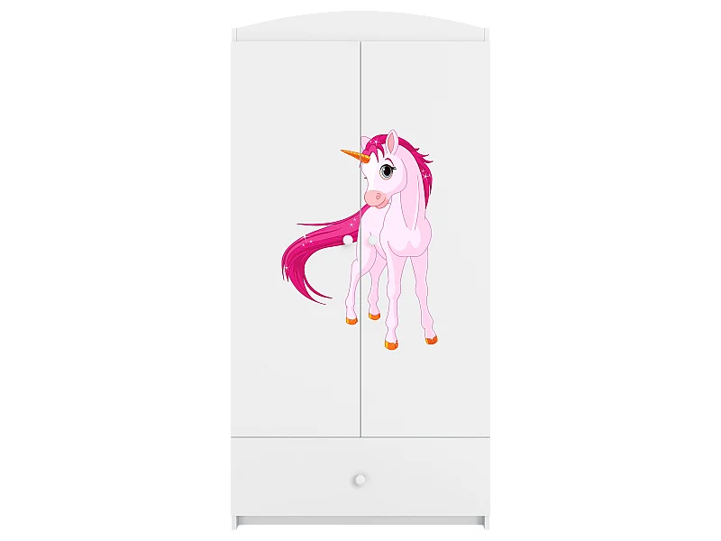Kinderkleiderschrank Babydreams Drehtürenschrank Kleiderschrank Einhorn Weiß