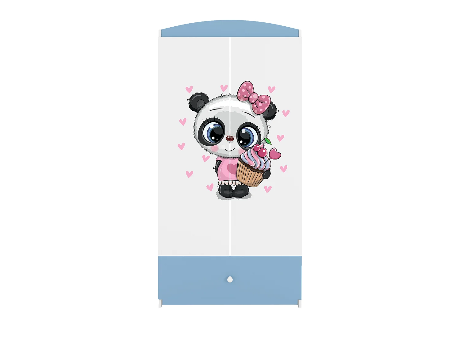 Kinderkleiderschrank Babydreams Drehtürenschrank Kleiderschrank Panda Blau