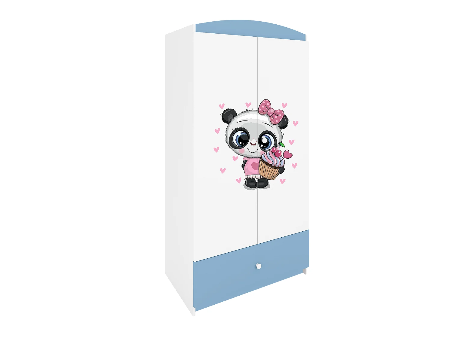 Kinderkleiderschrank Babydreams Drehtürenschrank Kleiderschrank Panda Blau