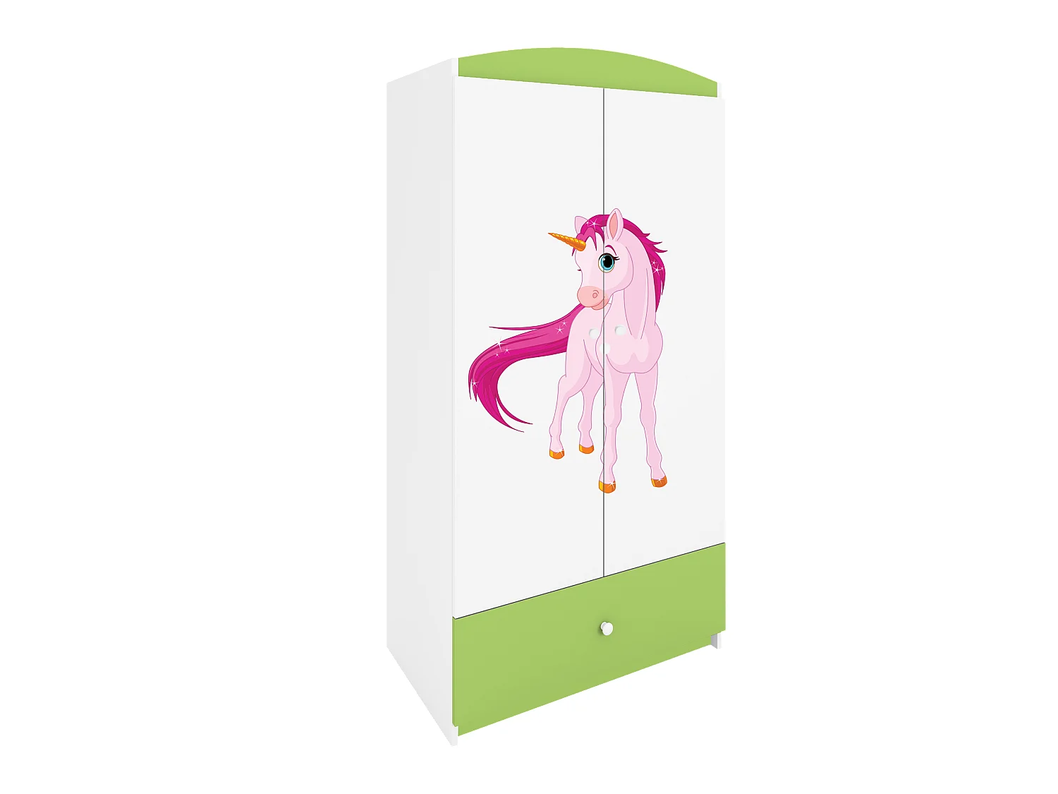 Kinderkleiderschrank Babydreams Drehtürenschrank Kleiderschrank Einhorn Grün