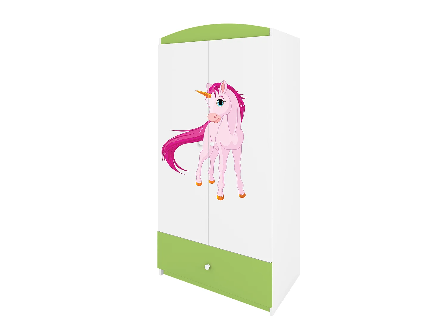 Kinderkleiderschrank Babydreams Drehtürenschrank Kleiderschrank Einhorn Grün