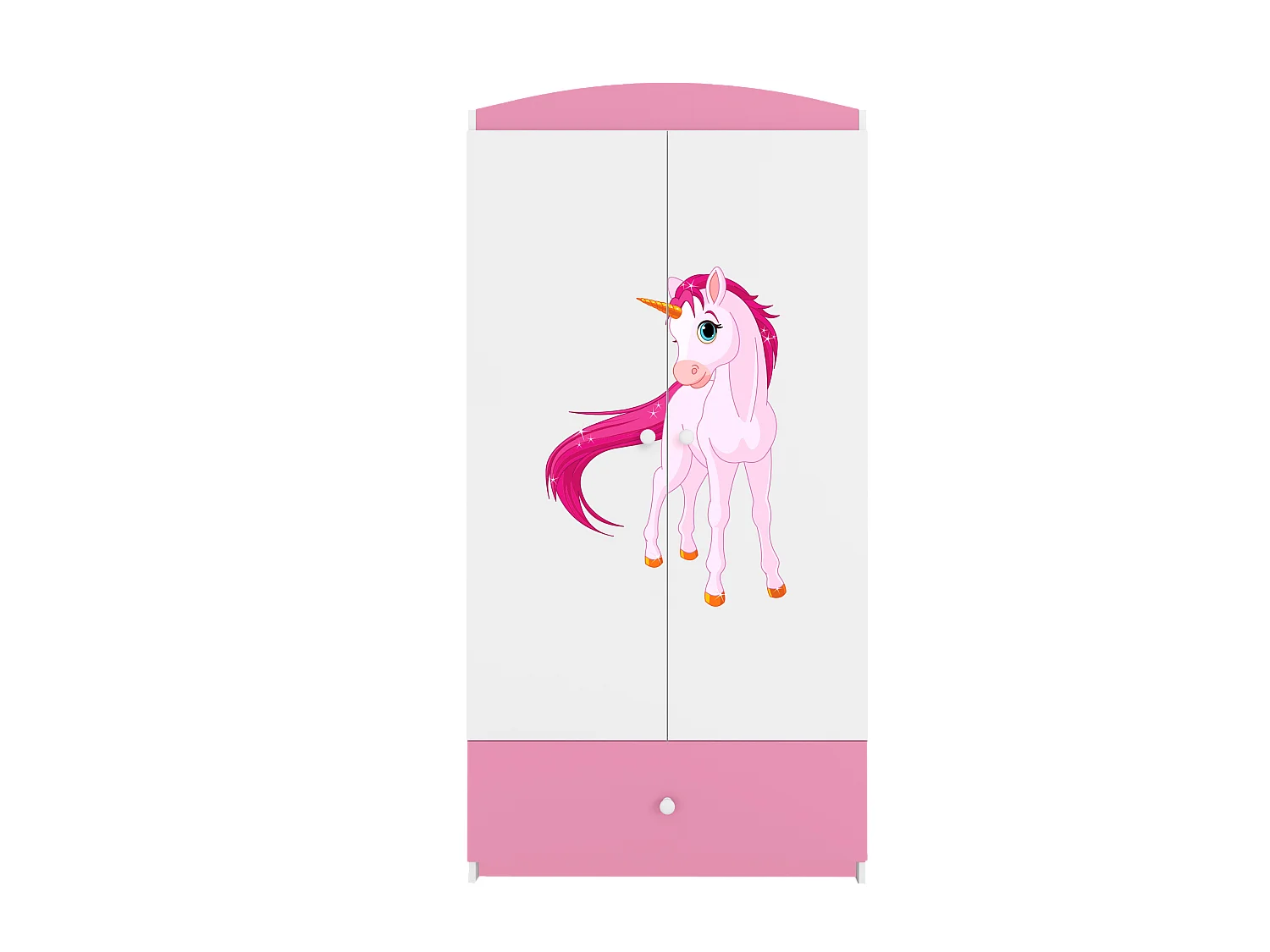 Kinderkleiderschrank Babydreams Drehtürenschrank Kleiderschrank Einhorn Hellrosa