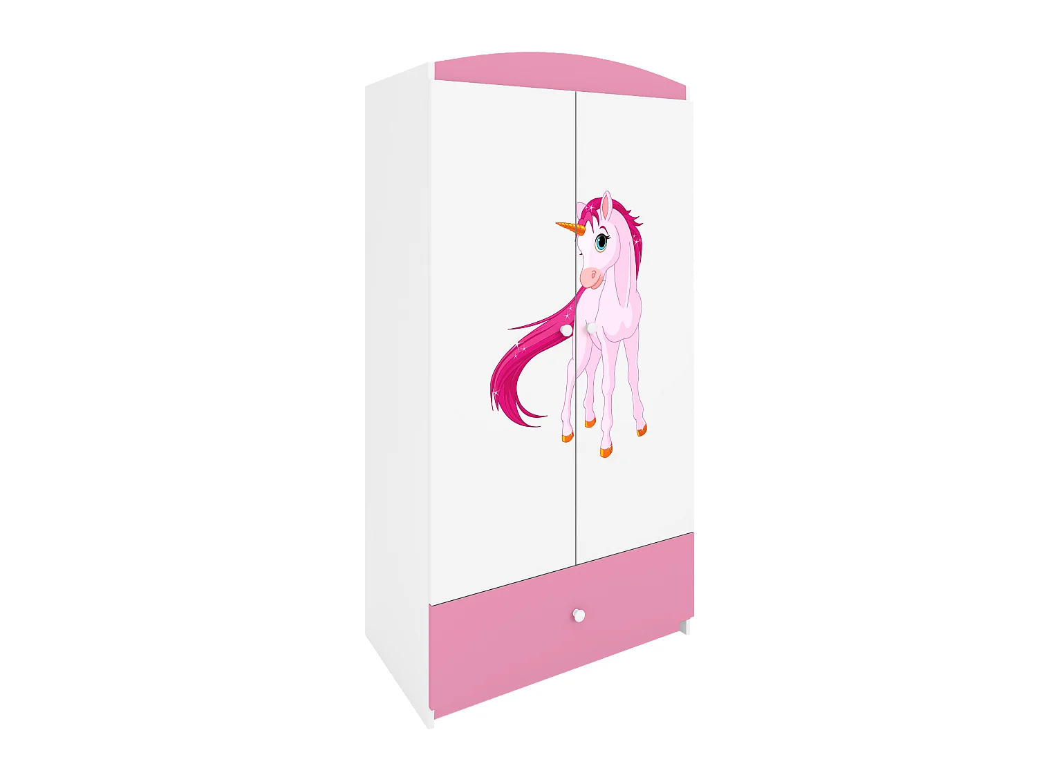 Kinderkleiderschrank Babydreams Drehtürenschrank Kleiderschrank Einhorn Hellrosa
