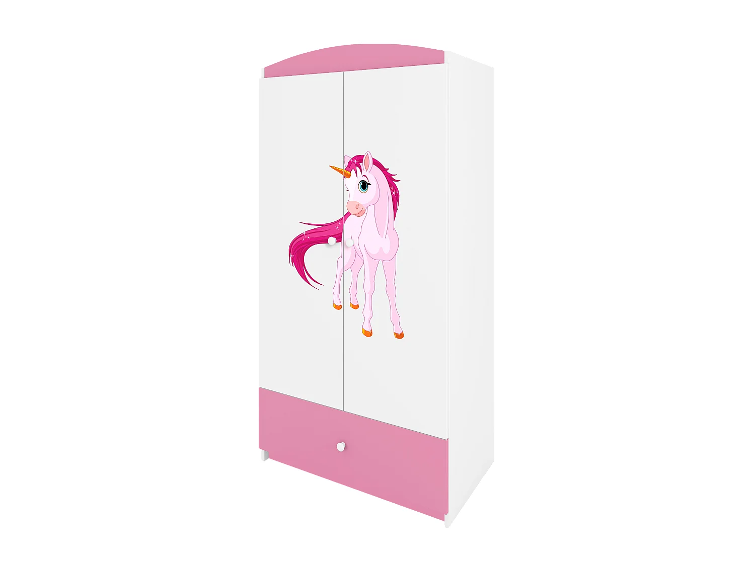 Kinderkleiderschrank Babydreams Drehtürenschrank Kleiderschrank Einhorn Hellrosa