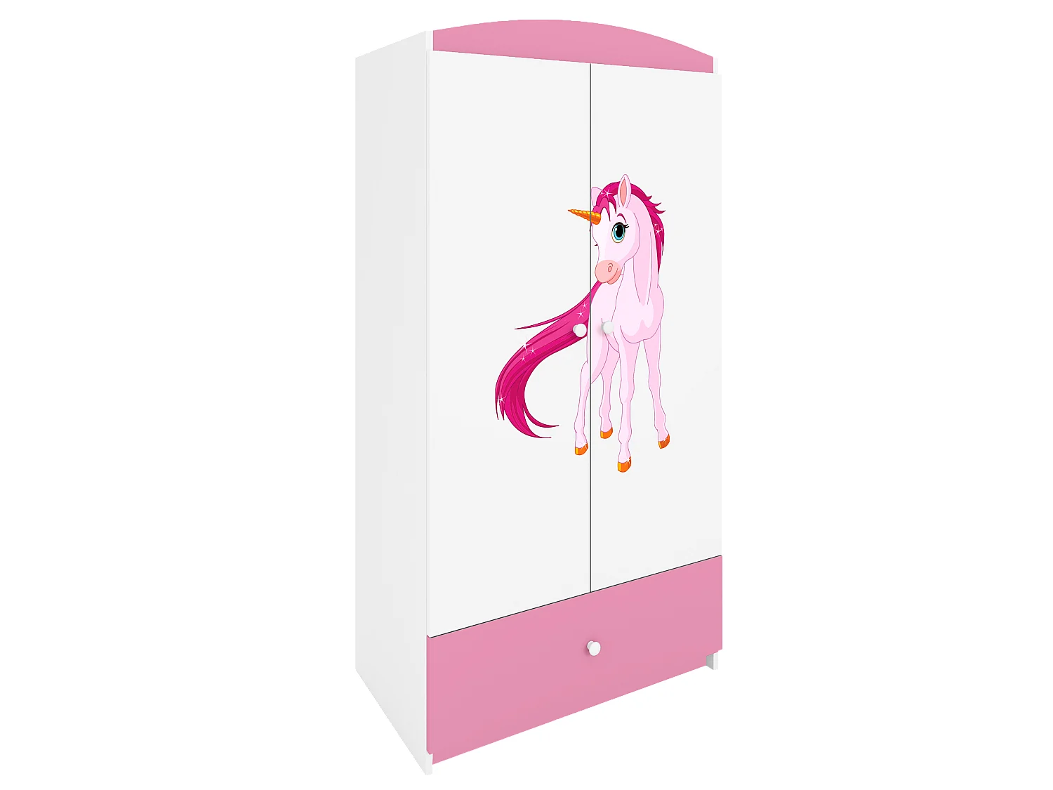 Kinderkleiderschrank Babydreams Drehtürenschrank Kleiderschrank Einhorn Hellrosa
