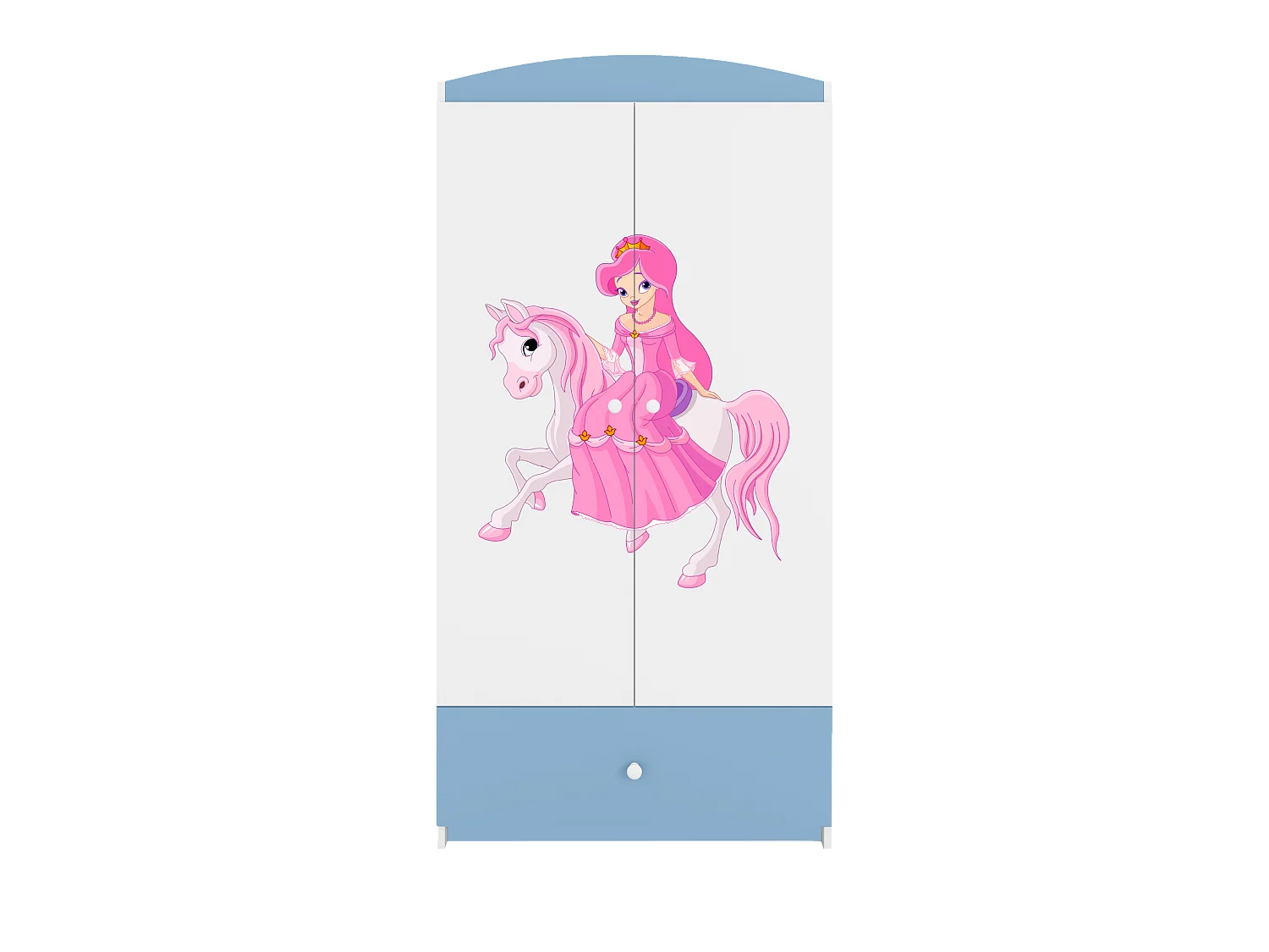 Kinderkleiderschrank Babydreams Drehtürenschrank Kleiderschrank Prinzessin II Blau