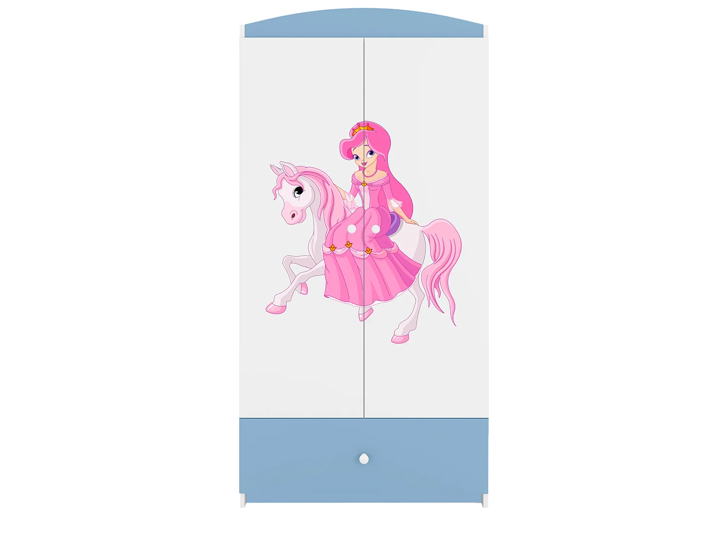 Kinderkleiderschrank Babydreams Drehtürenschrank Kleiderschrank Prinzessin II Blau