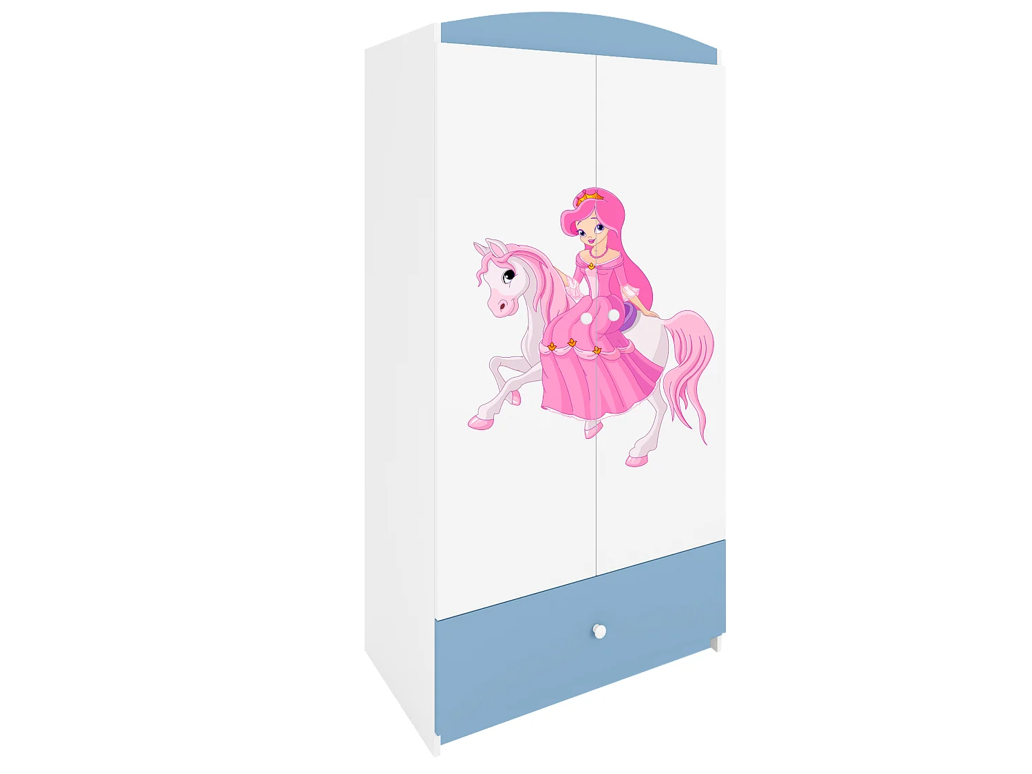 Kinderkleiderschrank Babydreams Drehtürenschrank Kleiderschrank Prinzessin II Blau