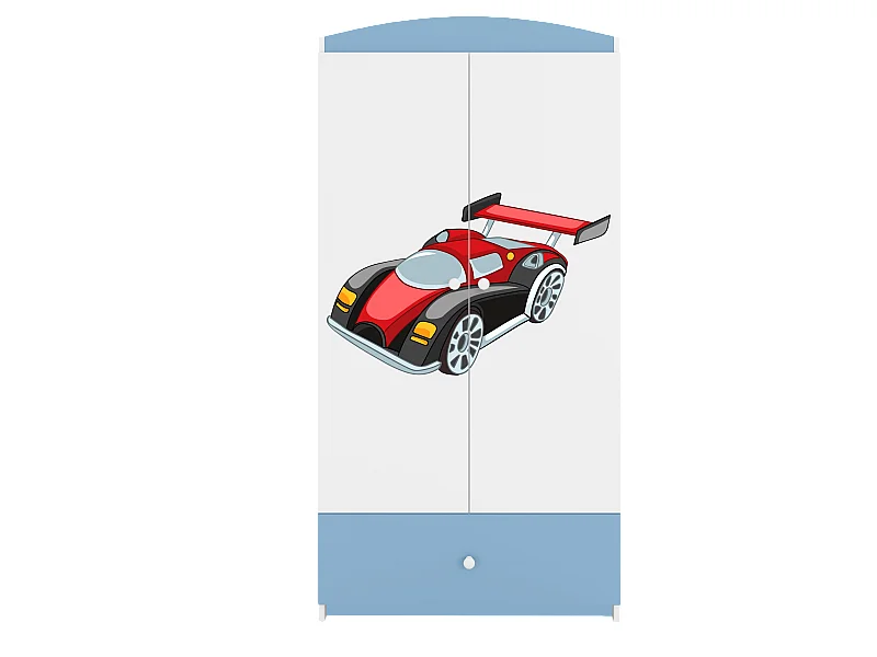 Kinderkleiderschrank Babydreams Drehtürenschrank Kleiderschrank Rennwagen Blau