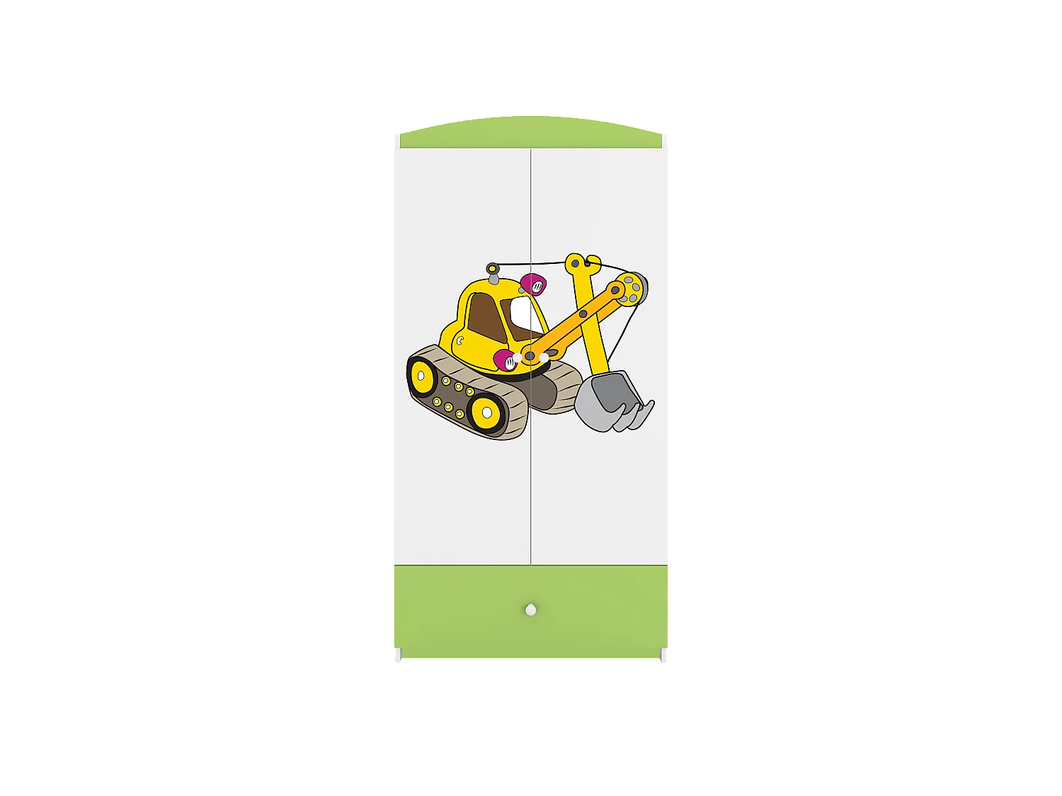Kinderkleiderschrank Babydreams Drehtürenschrank Kleiderschrank Excavator Grün