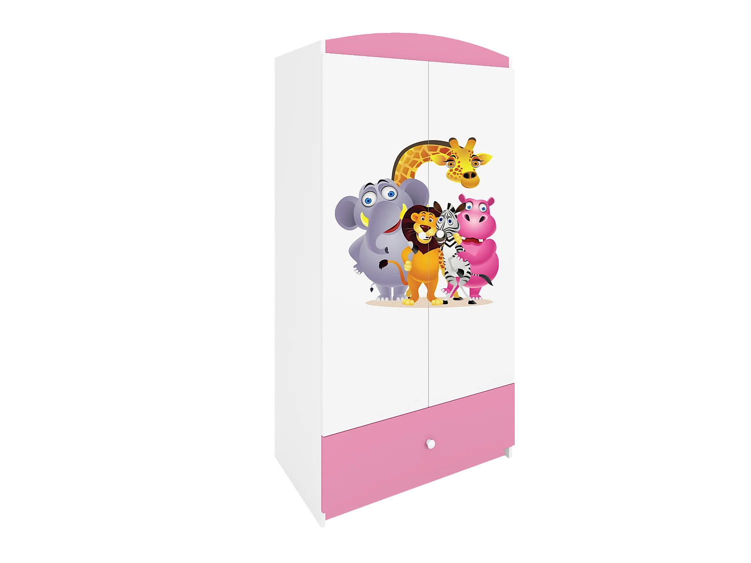 Kinderkleiderschrank Babydreams Drehtürenschrank Kleiderschrank ZOO Hellrosa