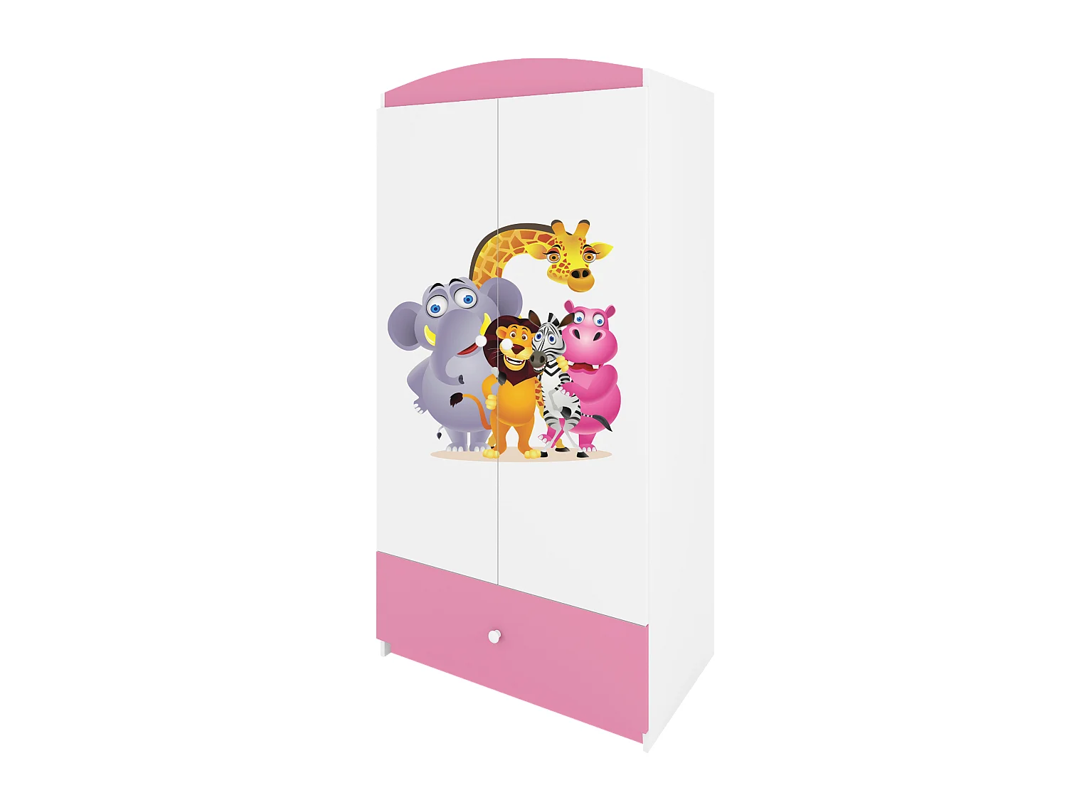 Kinderkleiderschrank Babydreams Drehtürenschrank Kleiderschrank ZOO Hellrosa