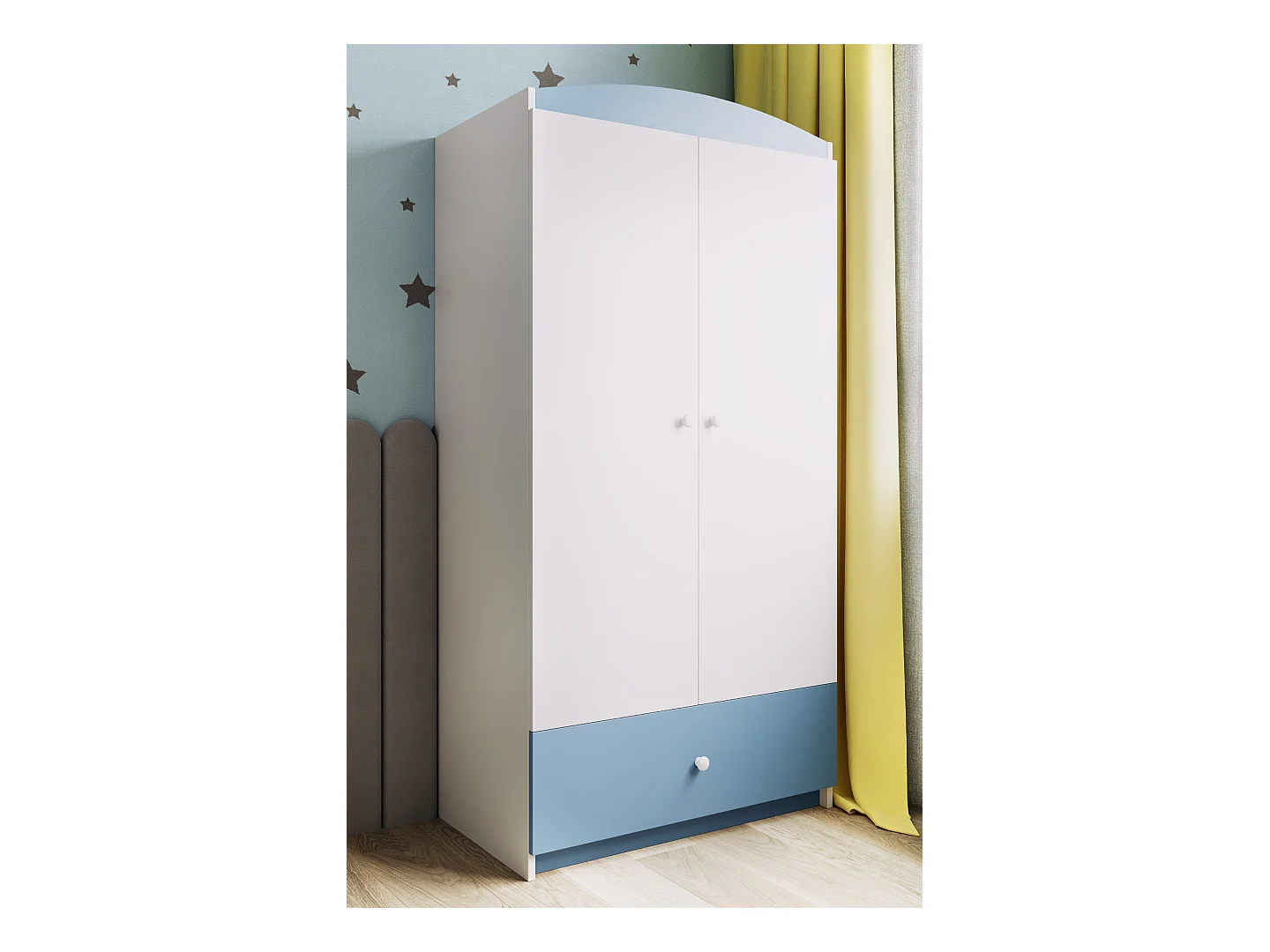 Kinderkleiderschrank Babydreams Drehtürenschrank Kleiderschrank Basic Blau