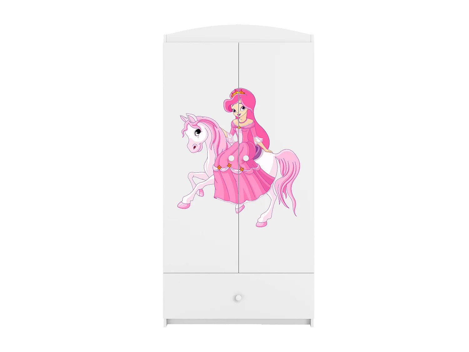 Kinderkleiderschrank Babydreams Drehtürenschrank Kleiderschrank Prinzessin II Weiß