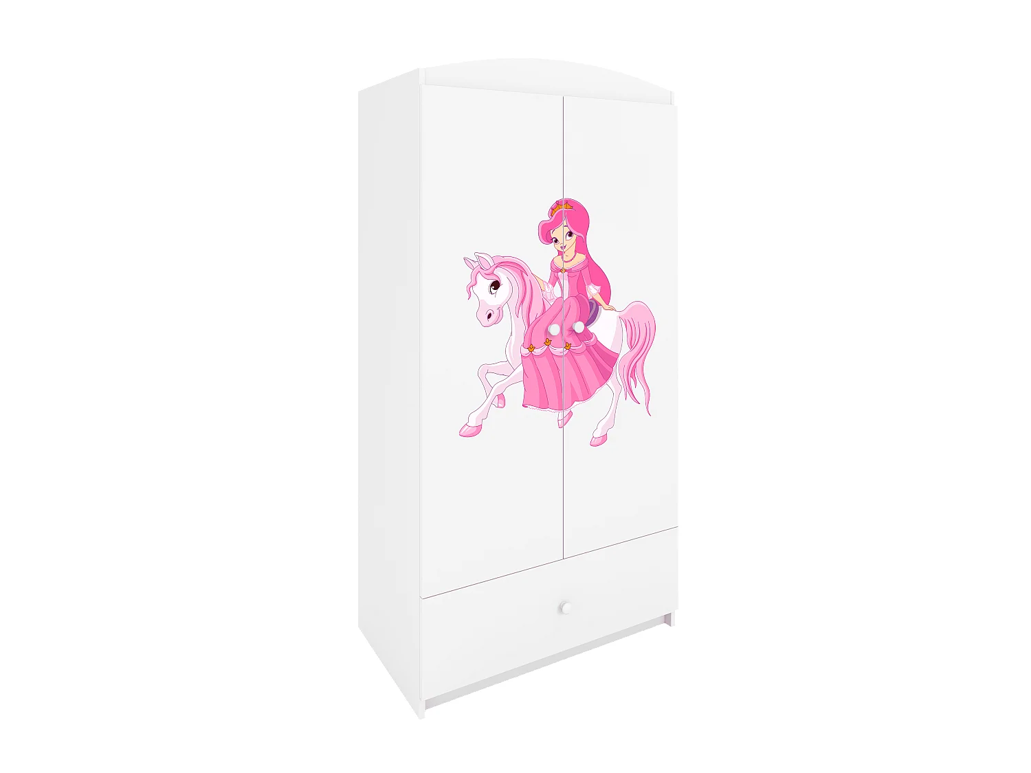Kinderkleiderschrank Babydreams Drehtürenschrank Kleiderschrank Prinzessin II Weiß