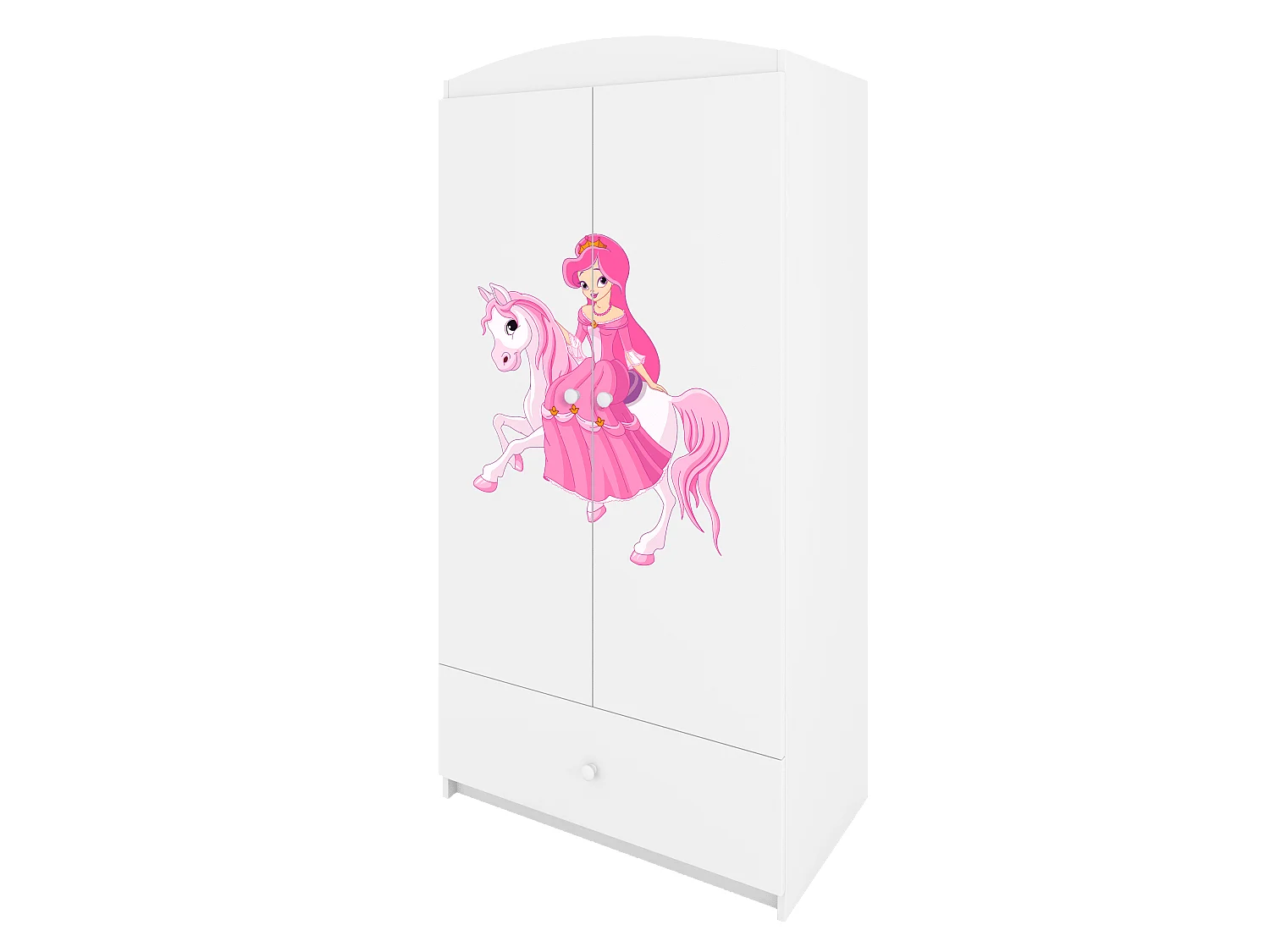 Kinderkleiderschrank Babydreams Drehtürenschrank Kleiderschrank Prinzessin II Weiß