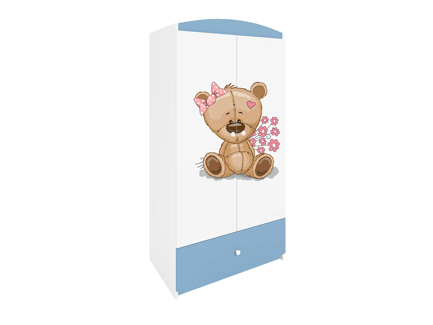 Kinderkleiderschrank Babydreams Drehtürenschrank Kleiderschrank Teddybär II Blau