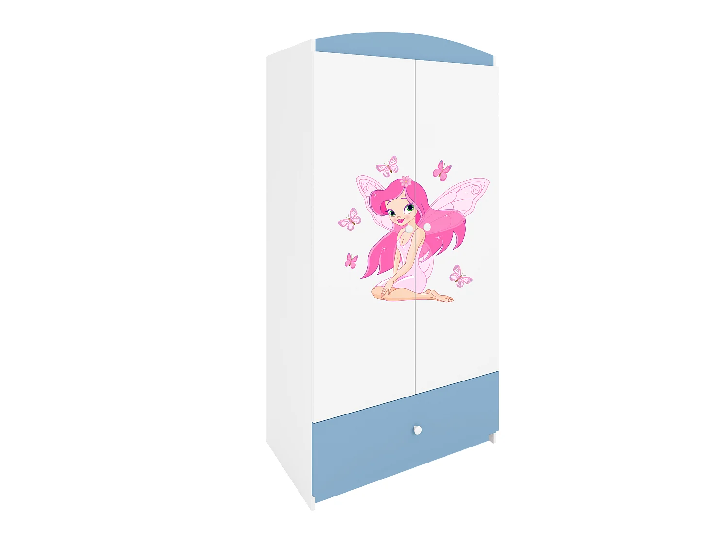 Kinderkleiderschrank Babydreams Drehtürenschrank Kleiderschrank Elfe I Blau