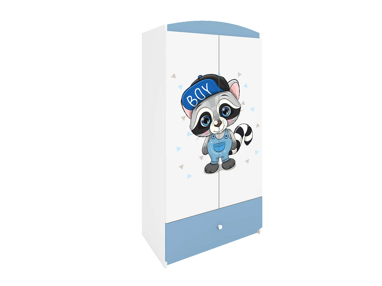 Kinderkleiderschrank Babydreams Drehtürenschrank Kleiderschrank Waschbär Blau