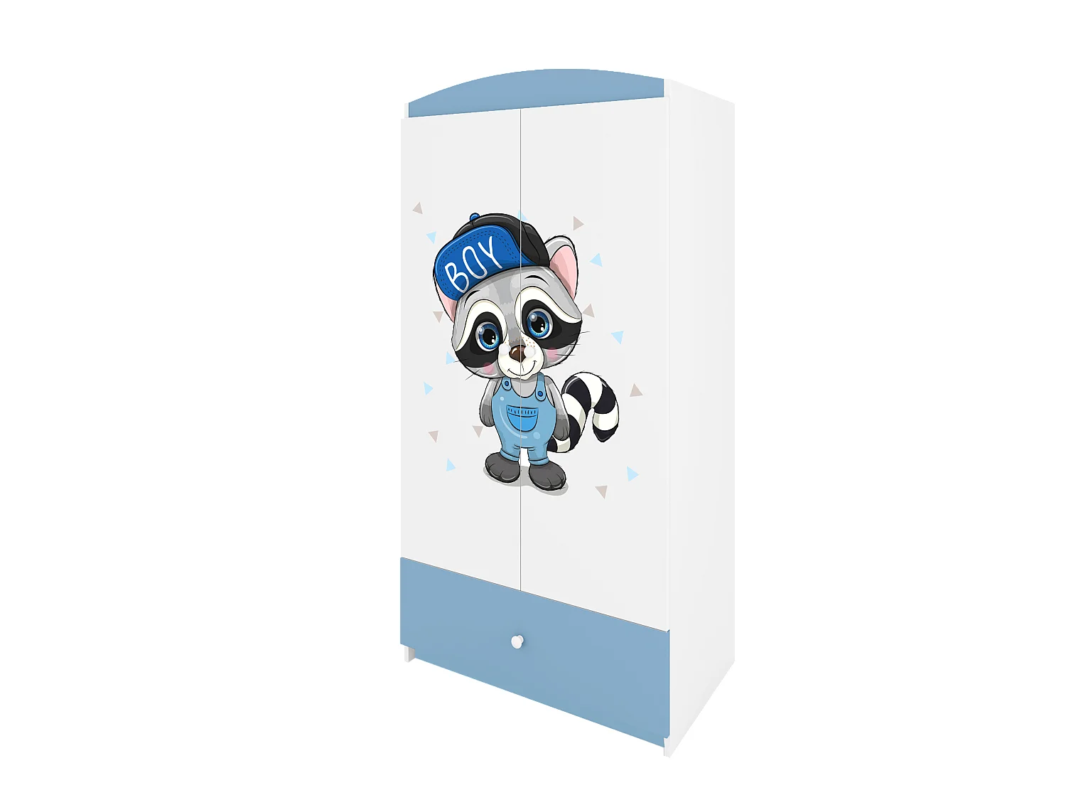 Kinderkleiderschrank Babydreams Drehtürenschrank Kleiderschrank Waschbär Blau