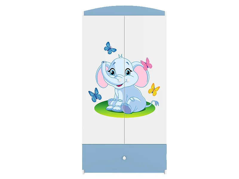 Kinderkleiderschrank Babydreams Drehtürenschrank Kleiderschrank Elefant Blau