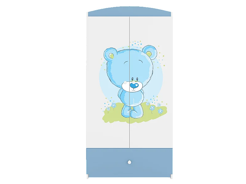 Kinderkleiderschrank Babydreams Drehtürenschrank Kleiderschrank Blaubär Blau