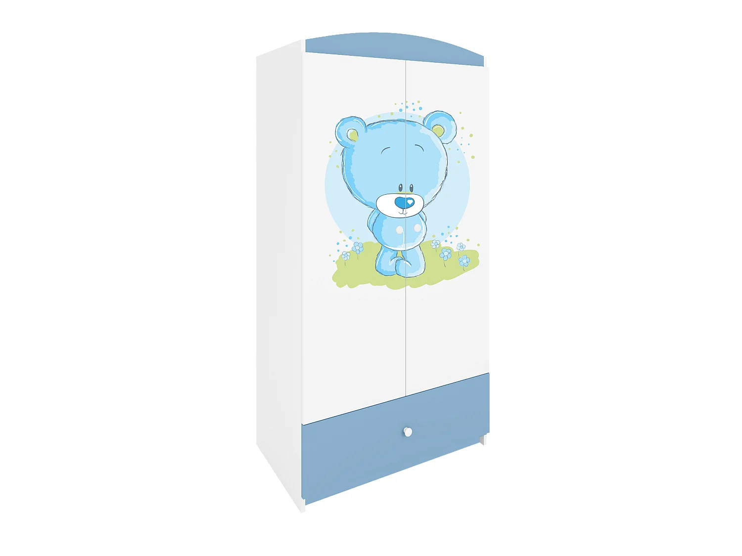 Kinderkleiderschrank Babydreams Drehtürenschrank Kleiderschrank Blaubär Blau