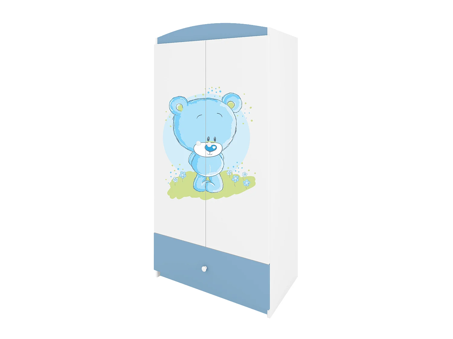Kinderkleiderschrank Babydreams Drehtürenschrank Kleiderschrank Blaubär Blau