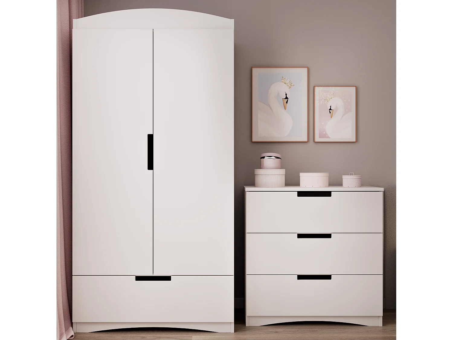 Kinderkleiderschrank Classic Drehtürenschrank Kleiderschrank